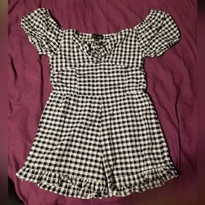 One piece plaid romper by Derek Heart